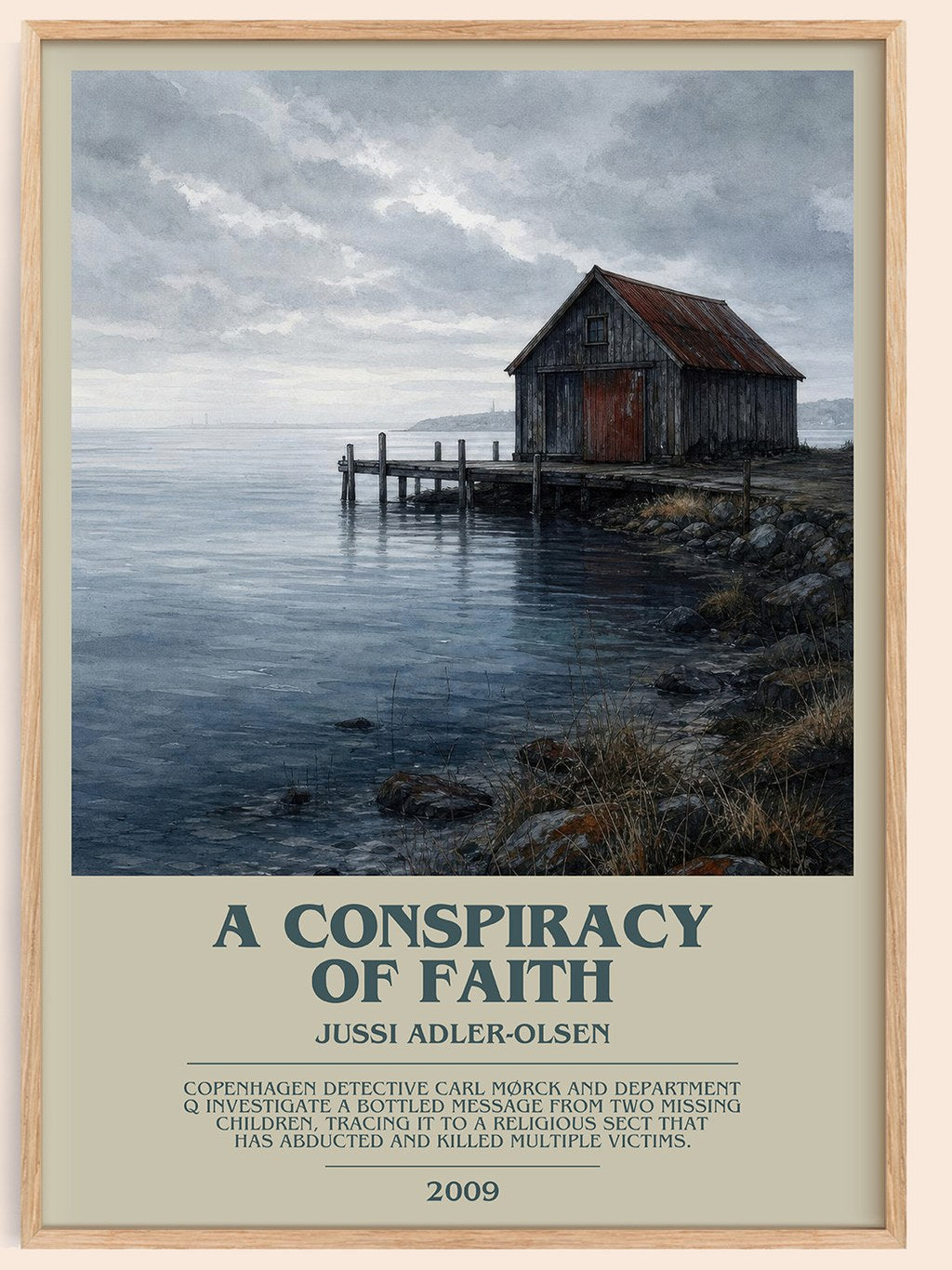 A Conspiracy of Faith bookish book poster by Jussi Adler-Olsen – framed literary art print