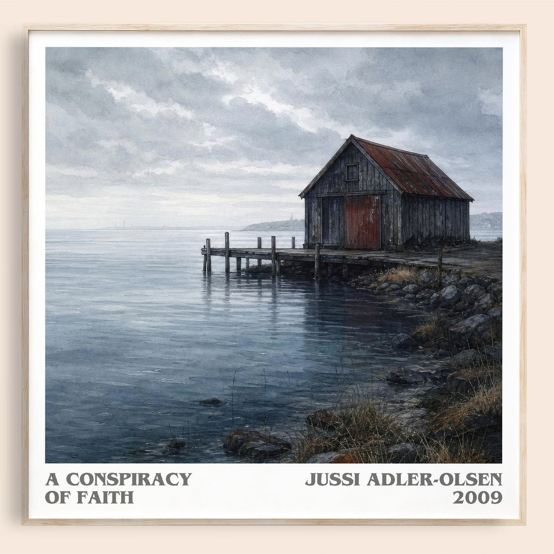 A Conspiracy of Faith literary book poster by Jussi Adler-Olsen – framed literary art print
