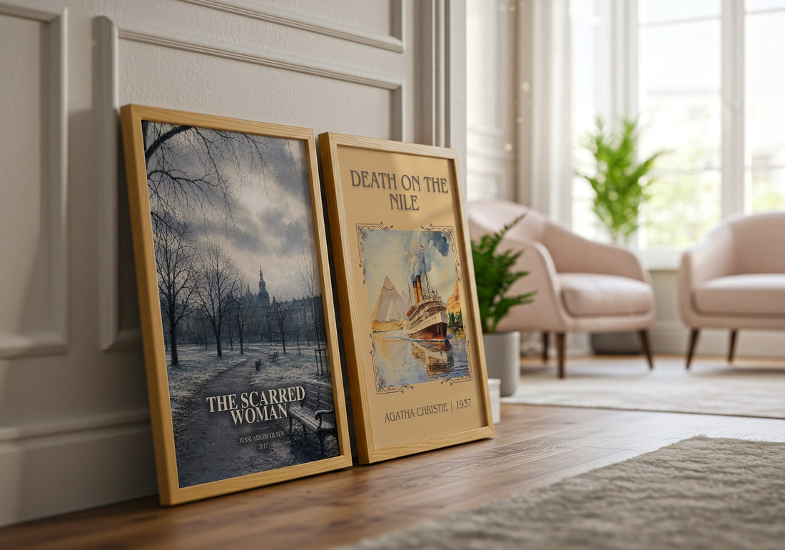 The Scarred Woman watercolour print framed by window – literary home decor
