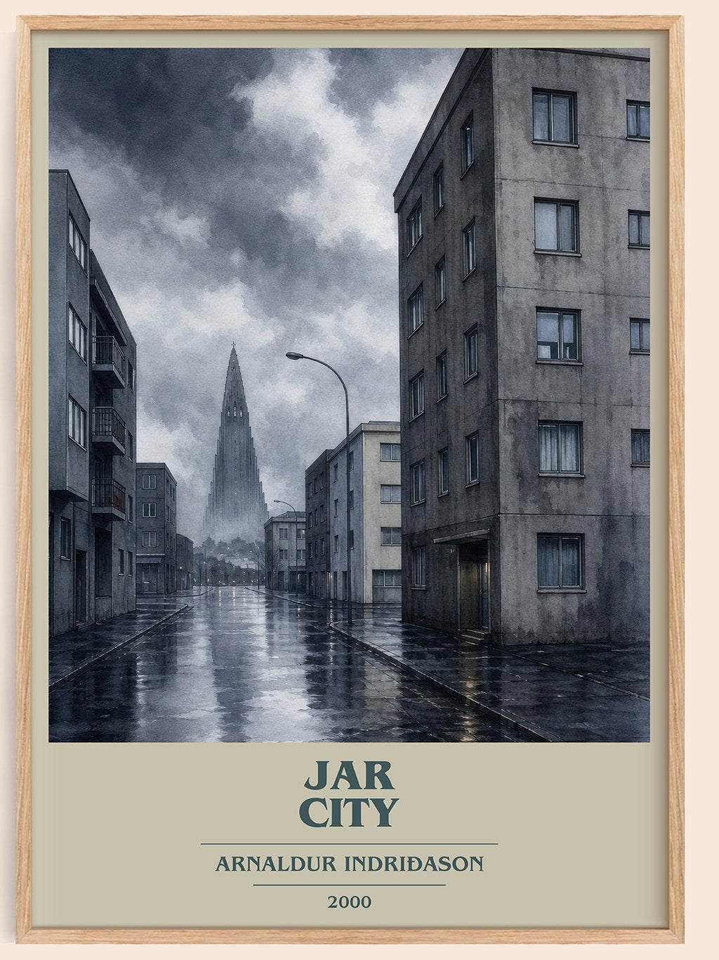 Jar City book cover book poster by Arnaldur Indriðason – framed literary art print