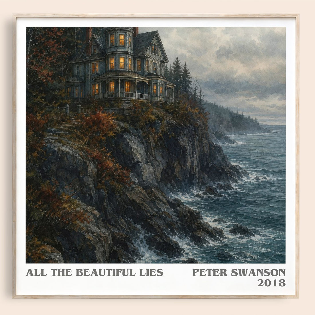 All the Beautiful Lies literary book poster by Peter Swanson – framed literary art print