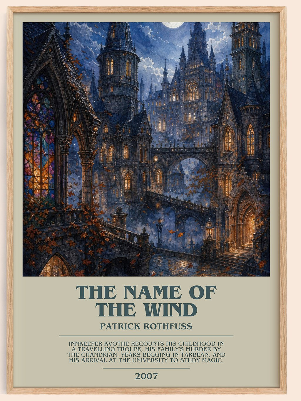 The Name of the Wind bookish book poster by Patrick Rothfuss – framed literary art print