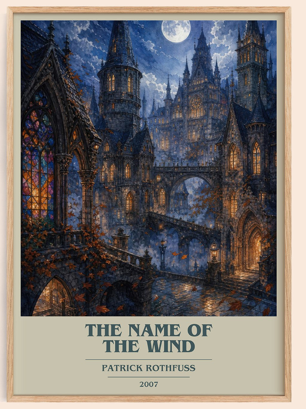 The Name of the Wind book cover book poster by Patrick Rothfuss – framed literary art print
