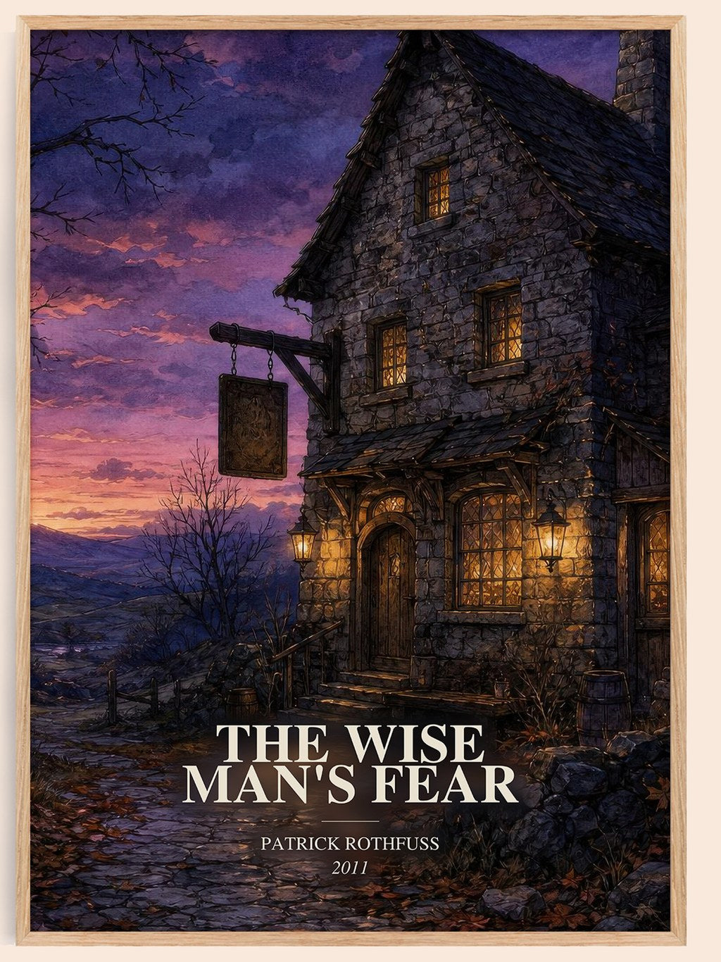 The Wise Man's Fear watercolour book poster by Patrick Rothfuss – framed literary art print