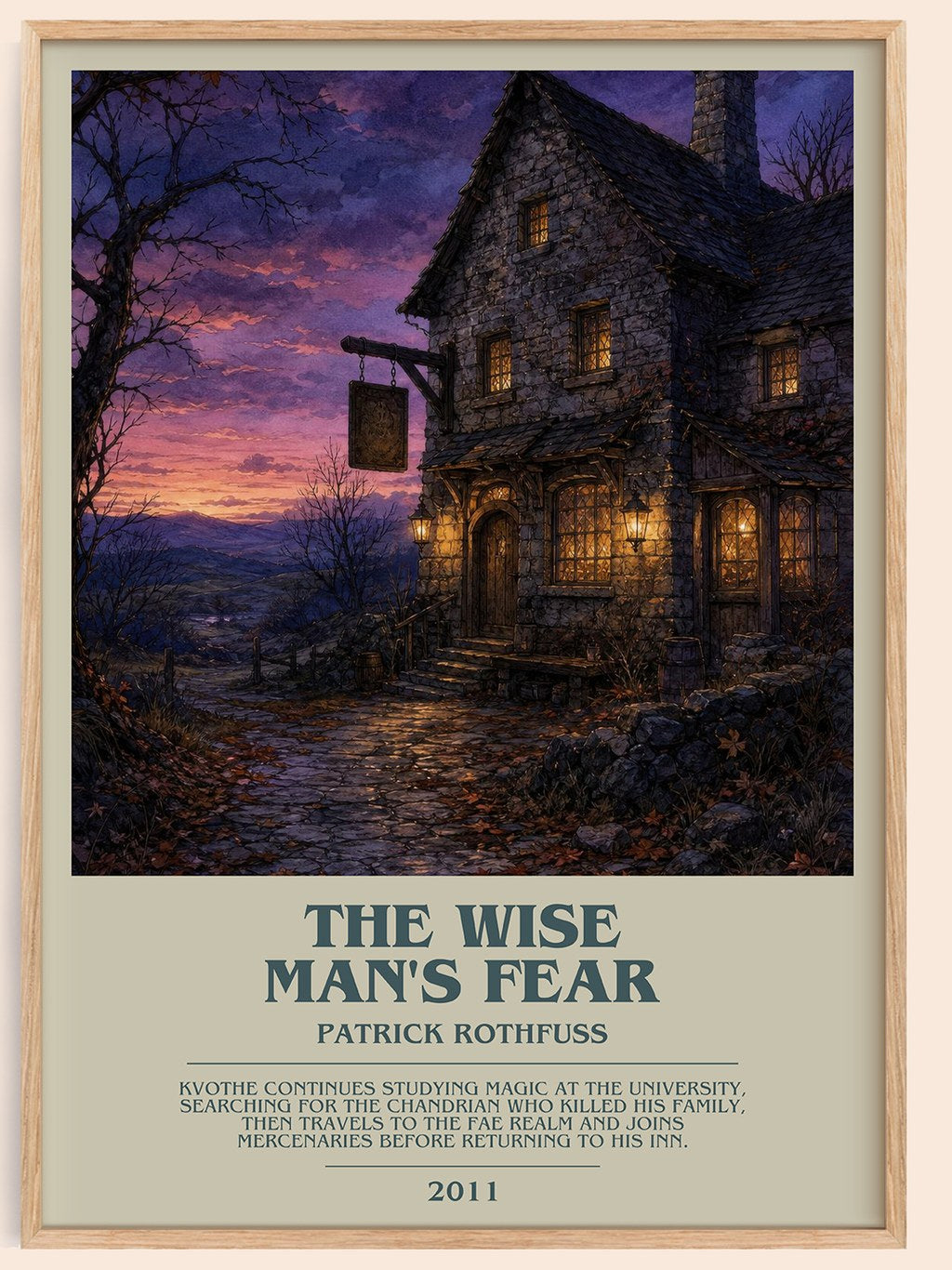 The Wise Man's Fear bookish book poster by Patrick Rothfuss – framed literary art print