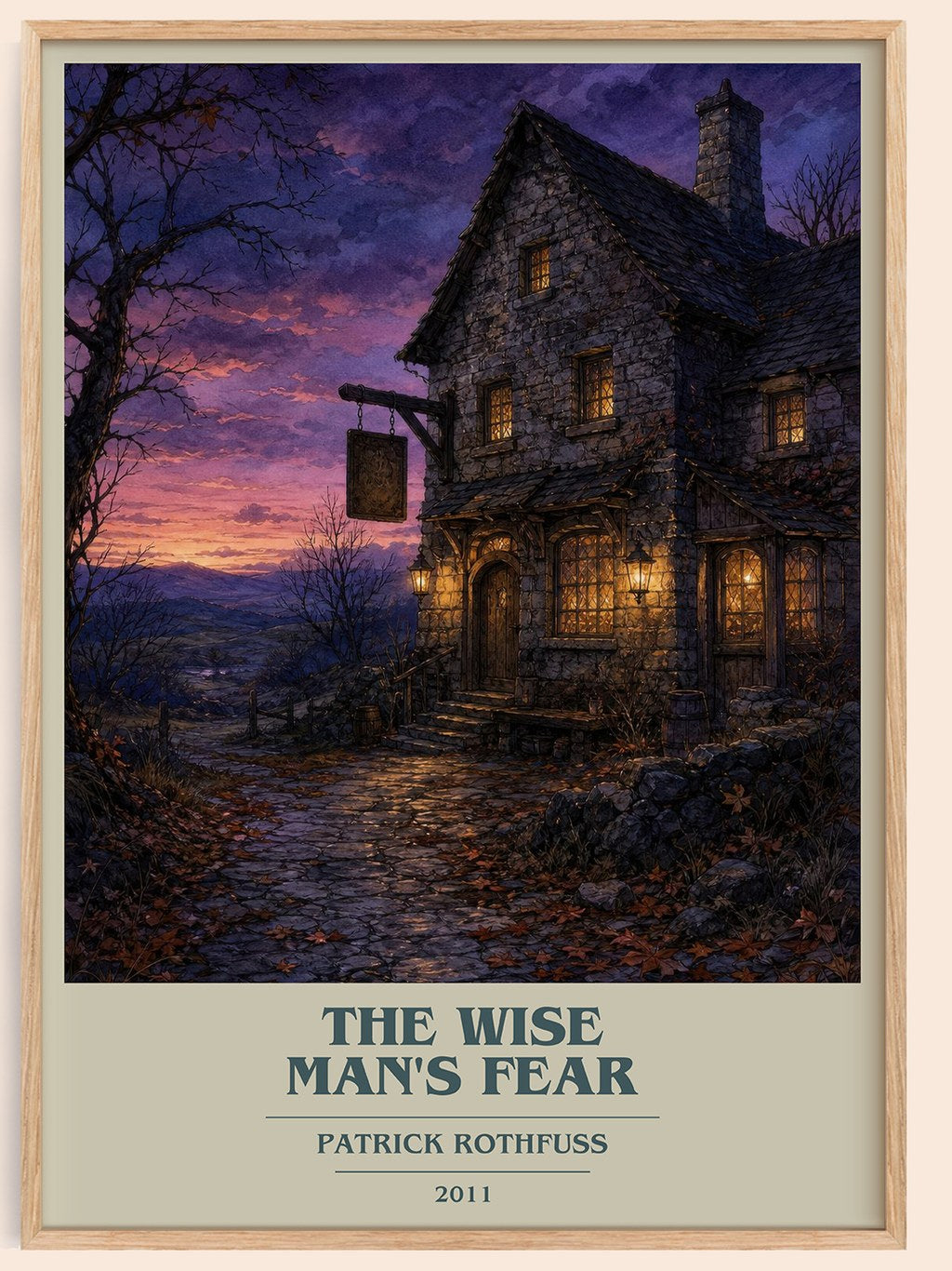 The Wise Man's Fear book cover book poster by Patrick Rothfuss – framed literary art print