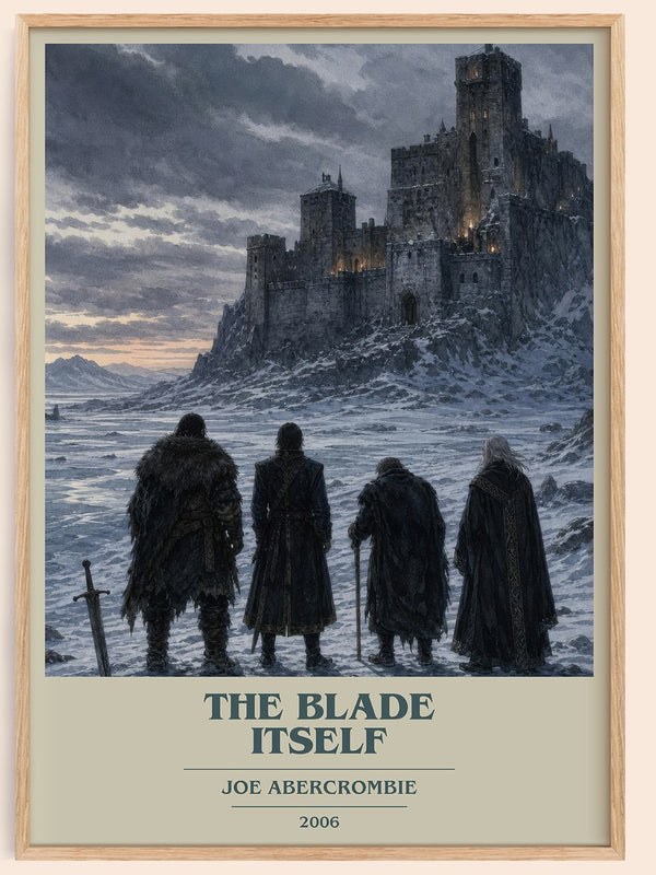 The Blade Itself book cover book poster by Joe Abercrombie – framed literary art print