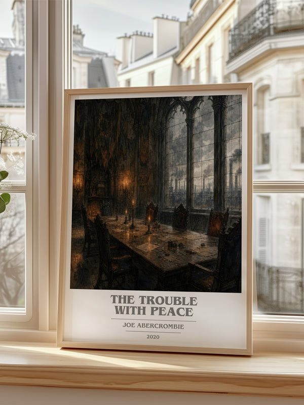 The Trouble with Peace book cover poster colour and style options – Joe Abercrombie book art