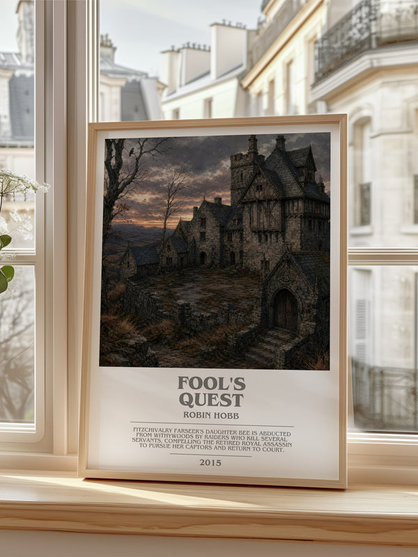 Fool's Quest bookish poster colour and style options – Robin Hobb book art