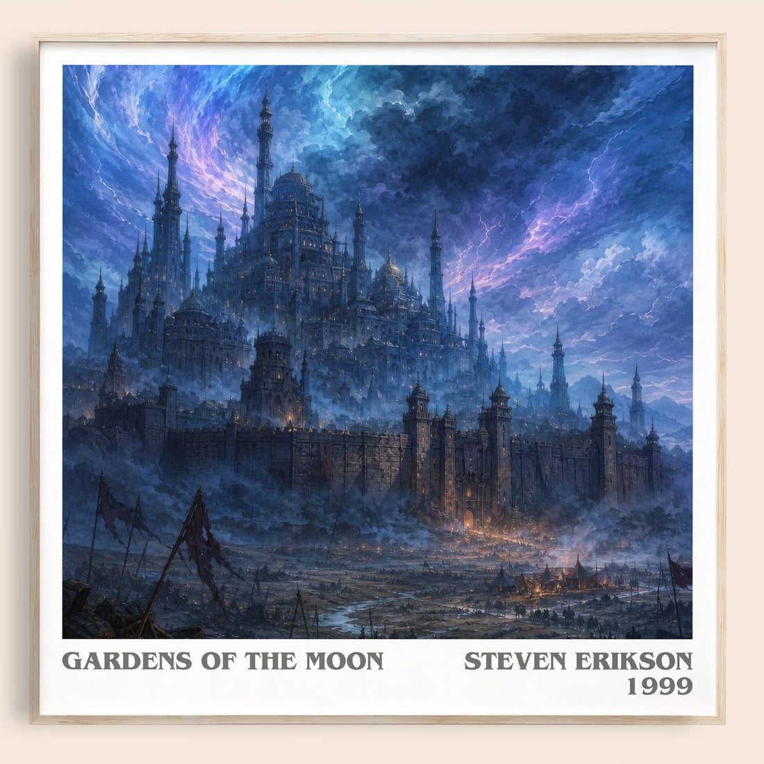 Gardens of the Moon literary book poster by Steven Erikson – framed literary art print