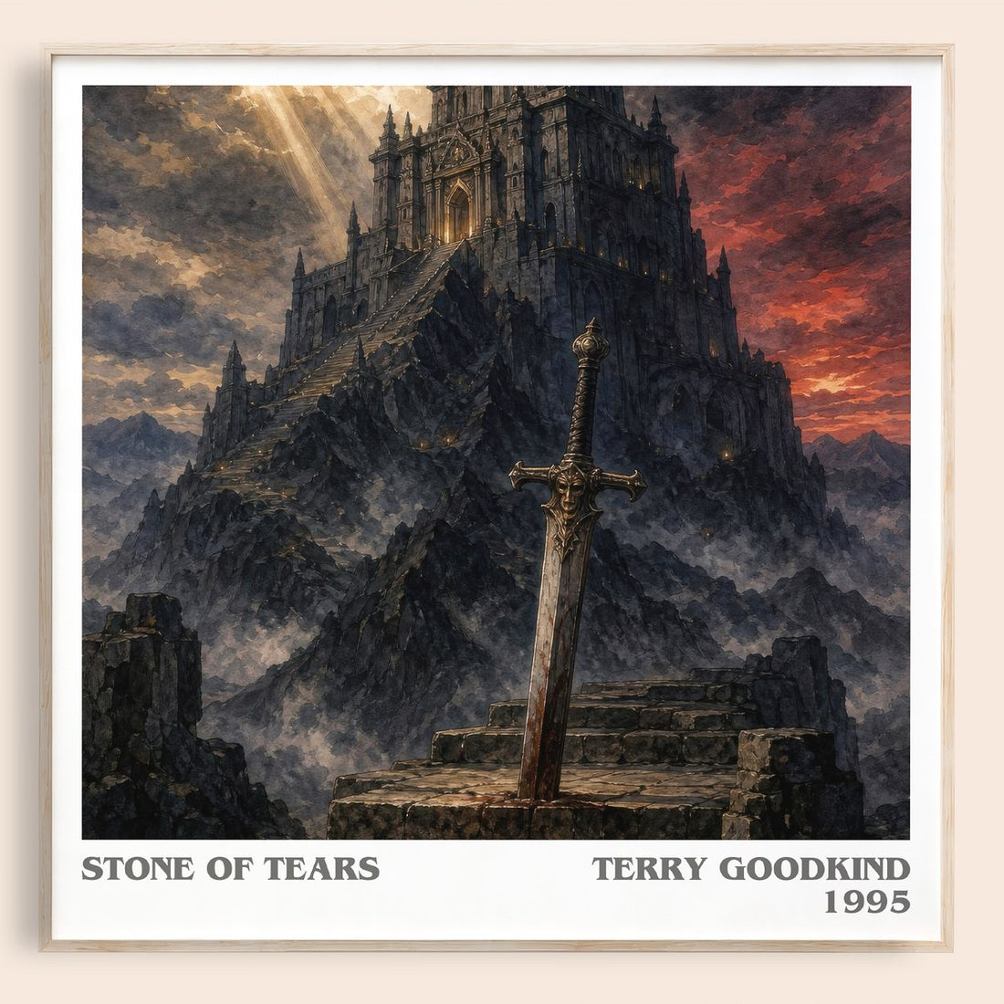 Stone of Tears literary book poster by Terry Goodkind – framed literary art print