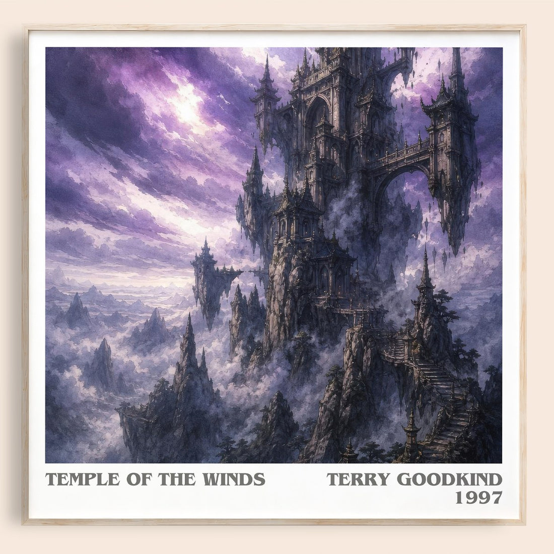 Temple of the Winds literary book poster by Terry Goodkind – framed literary art print