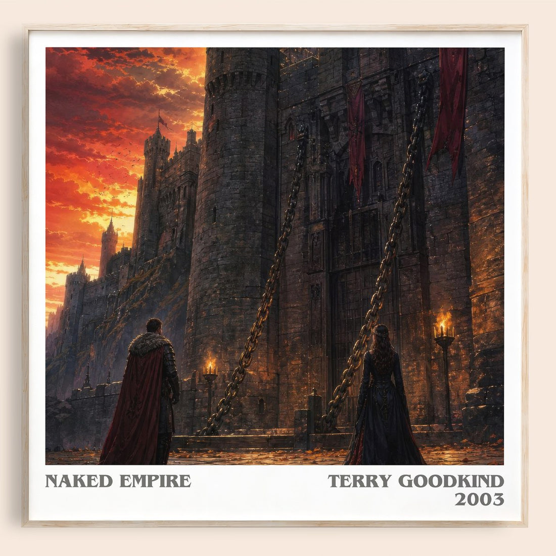 Naked Empire literary book poster by Terry Goodkind – framed literary art print