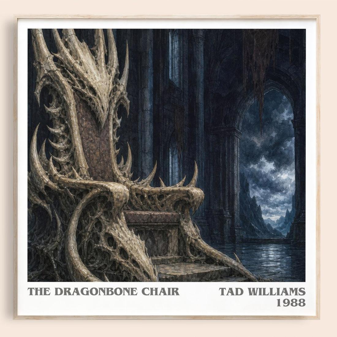 The Dragonbone Chair literary book poster by Tad Williams – framed literary art print