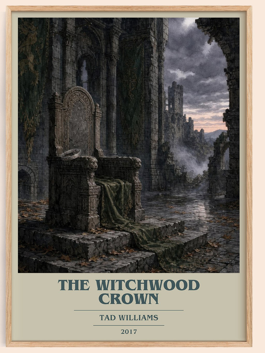 The Witchwood Crown book cover book poster by Tad Williams – framed literary art print