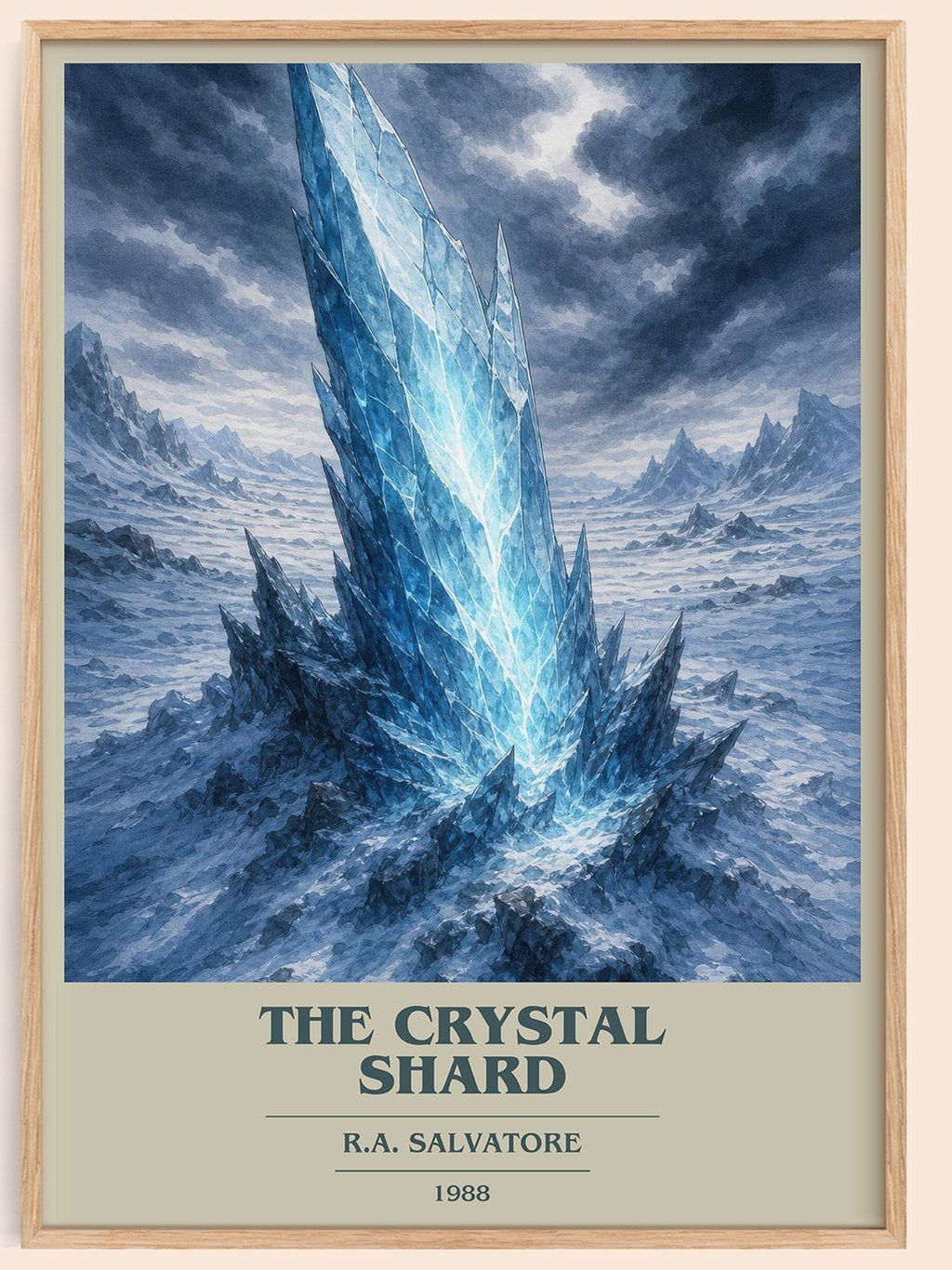 The Crystal Shard book cover book poster by R.A. Salvatore – framed literary art print