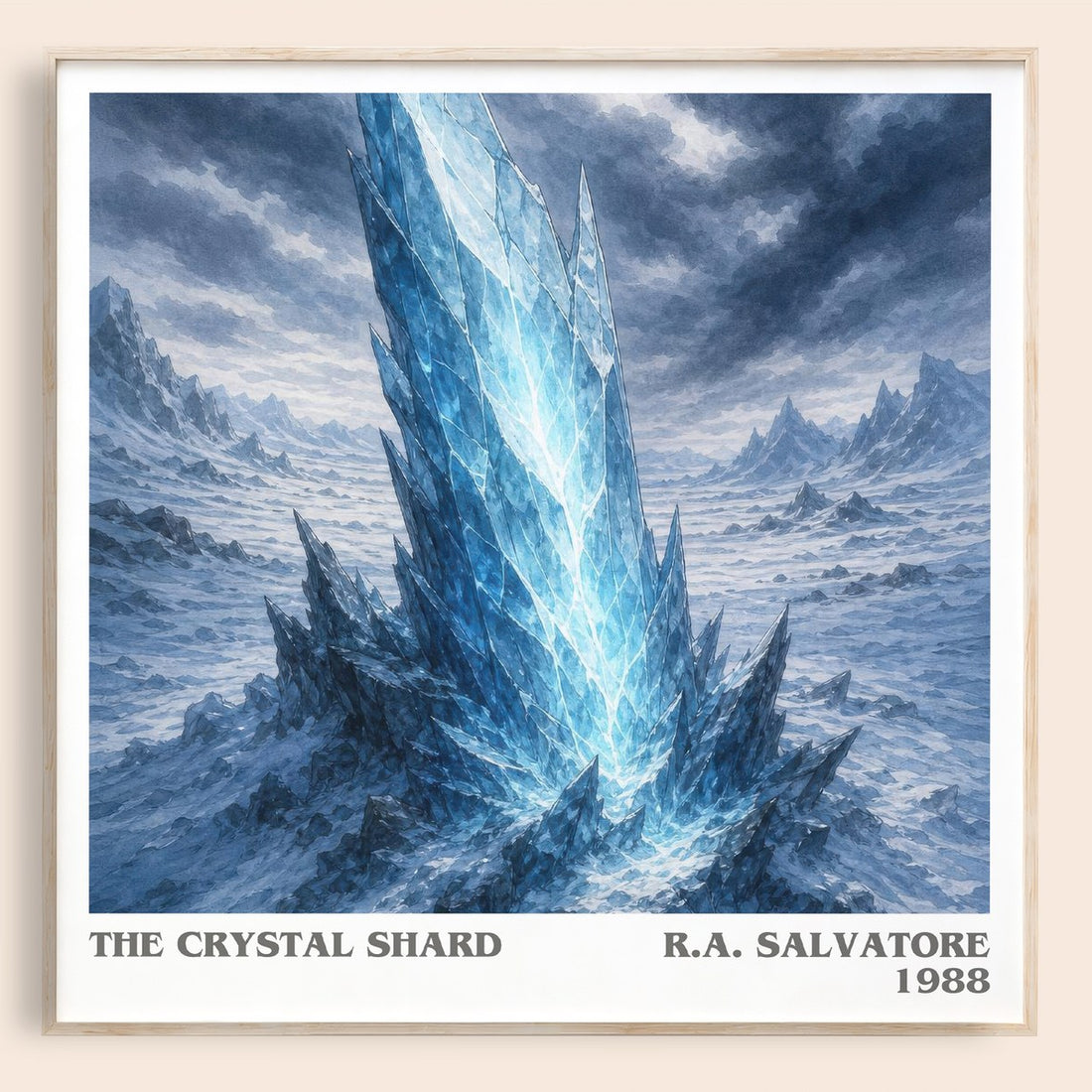 The Crystal Shard literary book poster by R.A. Salvatore – framed literary art print