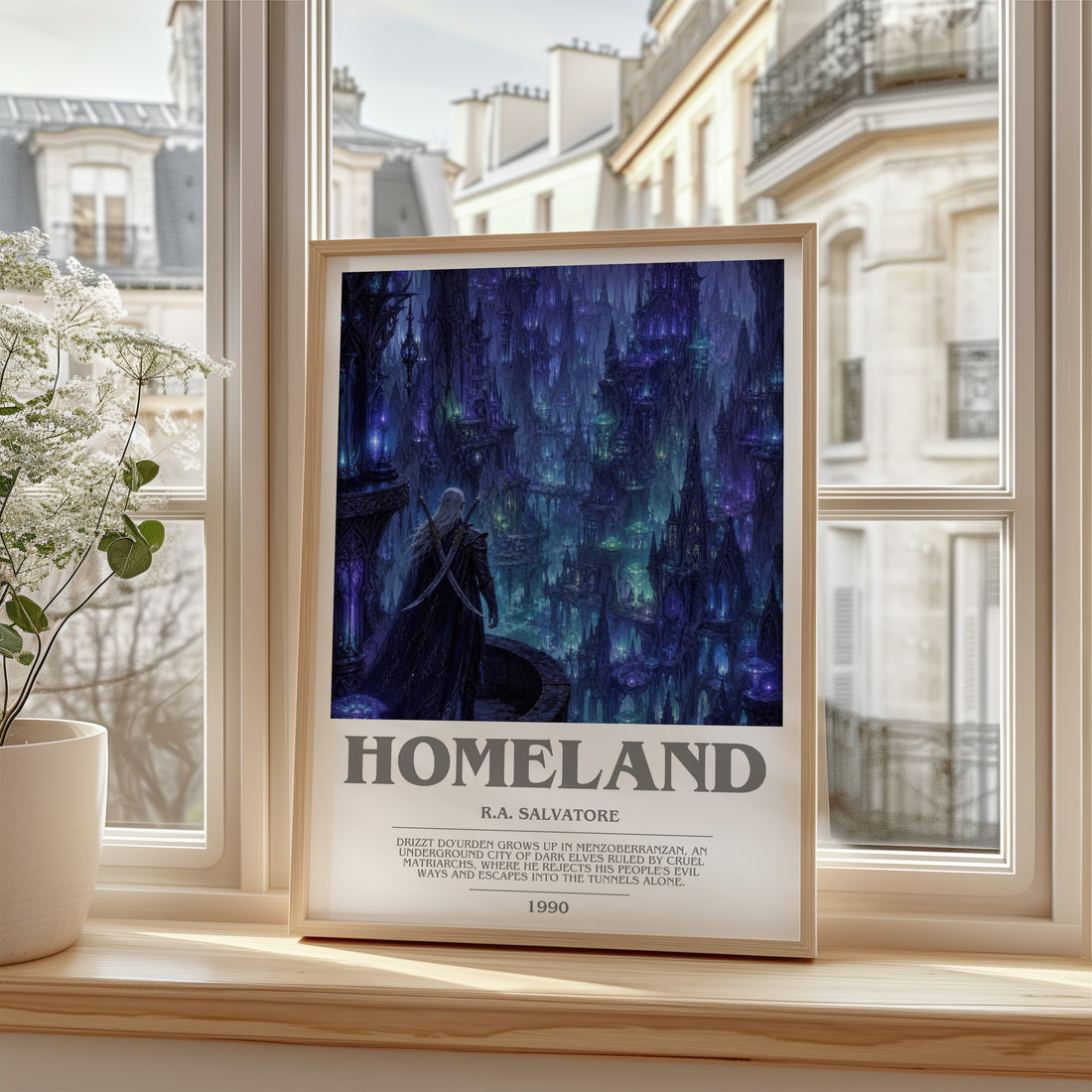 Homeland bookish poster colour and style options – R.A. Salvatore book art