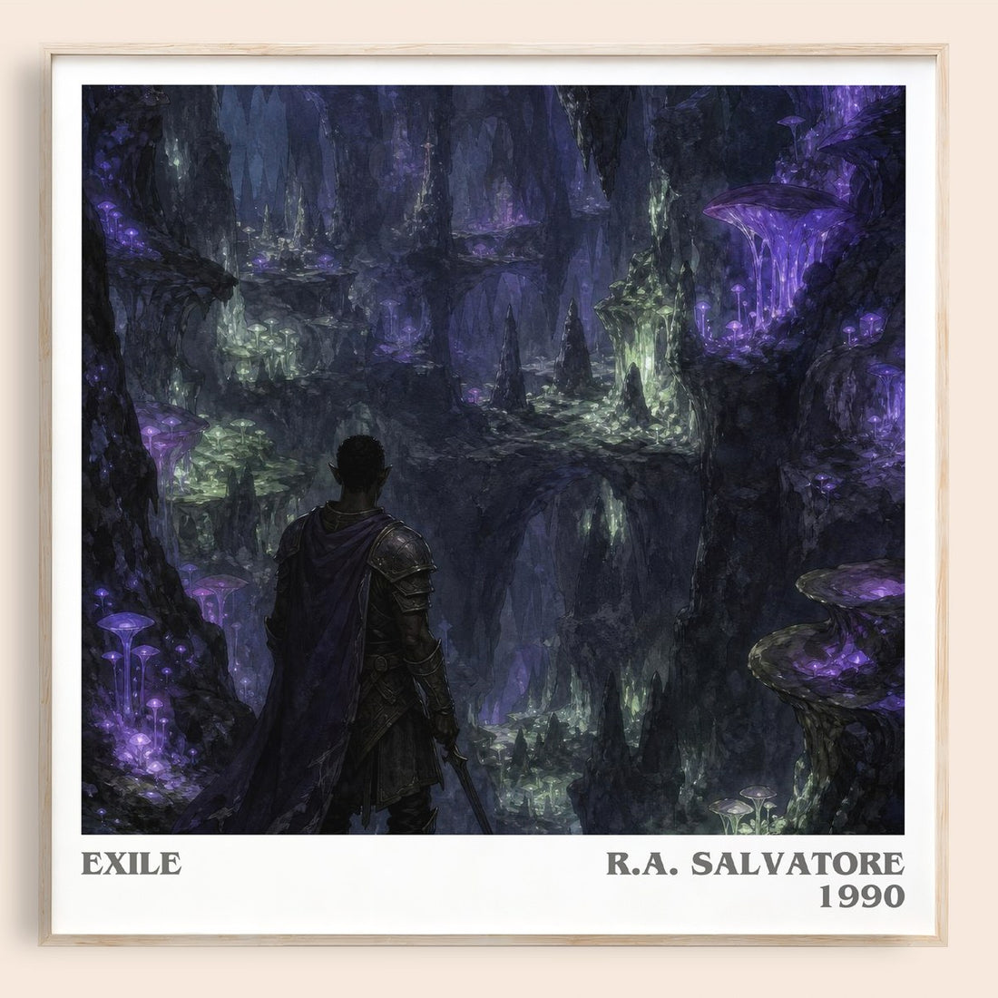 Exile literary book poster by R.A. Salvatore – framed literary art print