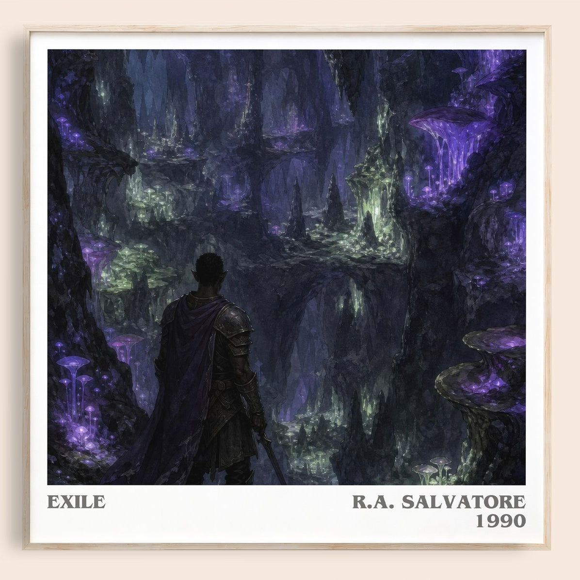 Exile literary book poster by R.A. Salvatore – framed literary art print