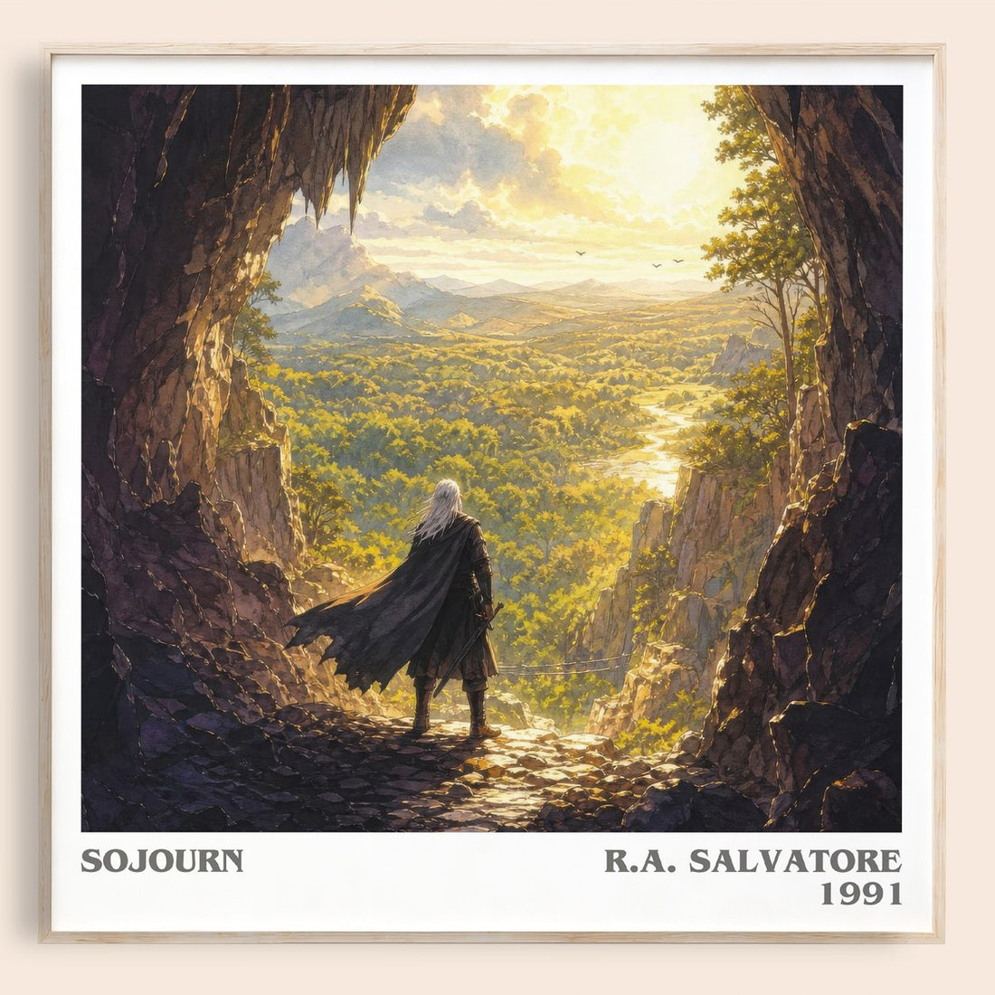 Sojourn literary book poster by R.A. Salvatore – framed literary art print