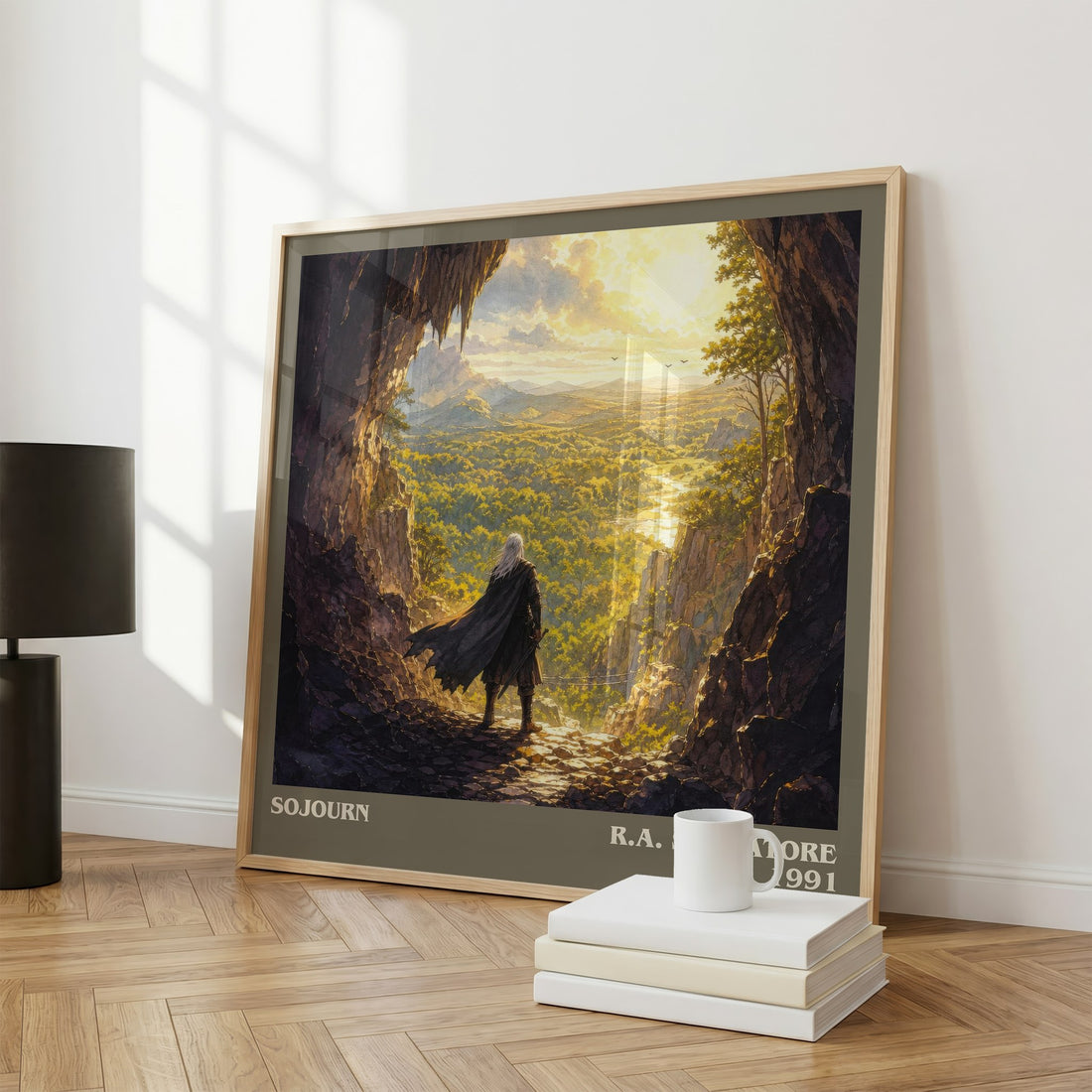 Sojourn literary print framed by window – literary home decor