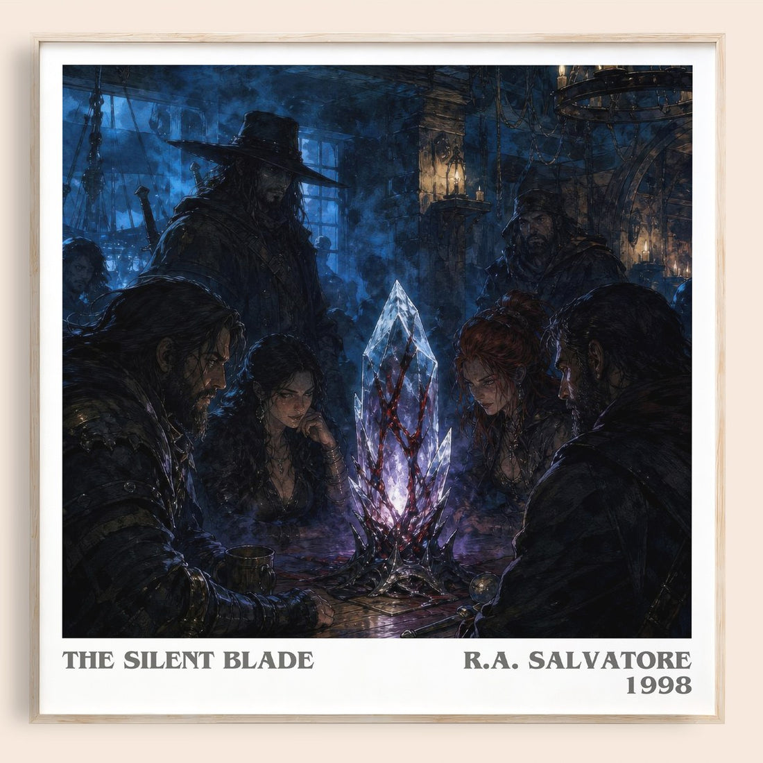 The Silent Blade literary book poster by R.A. Salvatore – framed literary art print