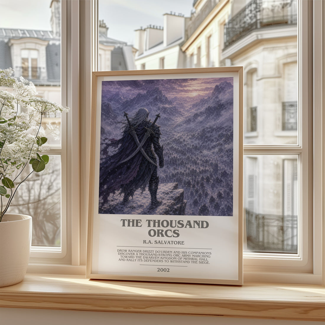 The Thousand Orcs bookish poster colour and style options – R.A. Salvatore book art
