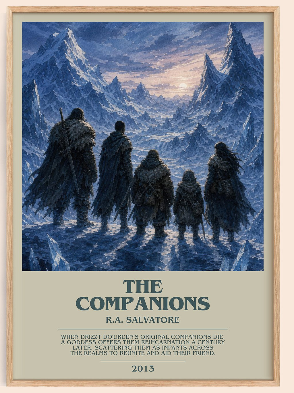 The Companions bookish book poster by R.A. Salvatore – framed literary art print
