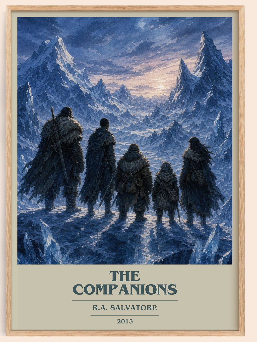The Companions book cover book poster by R.A. Salvatore – framed literary art print