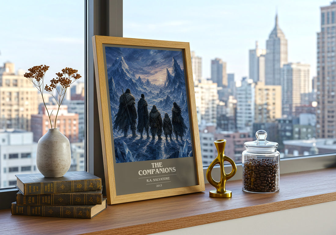 The Companions book cover print framed by window – literary home decor