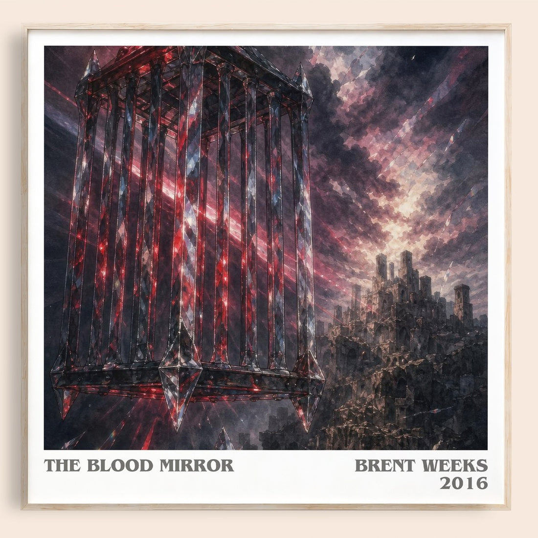 The Blood Mirror literary book poster by Brent Weeks – framed literary art print