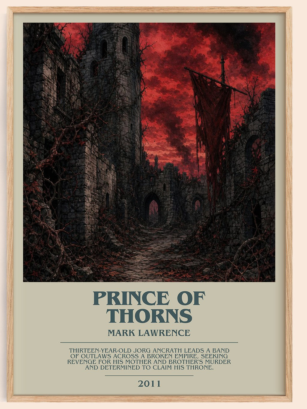 Prince of Thorns bookish book poster by Mark Lawrence – framed literary art print