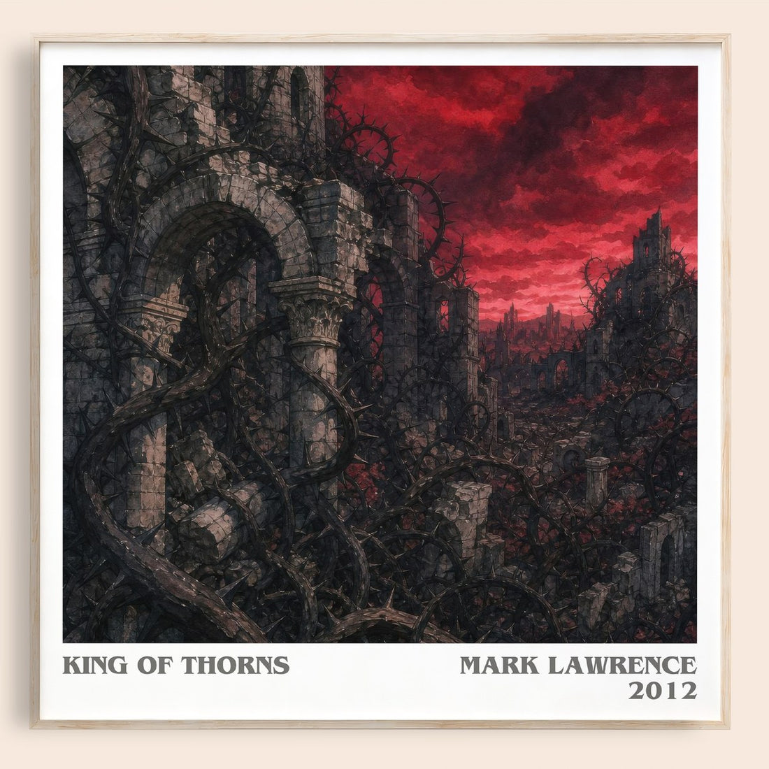 King of Thorns literary book poster by Mark Lawrence – framed literary art print