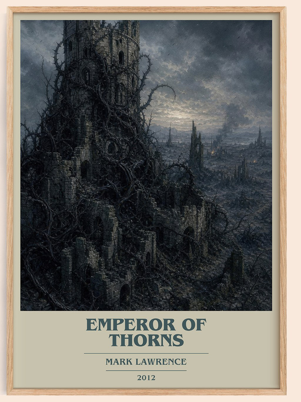 Emperor of Thorns book cover book poster by Mark Lawrence – framed literary art print