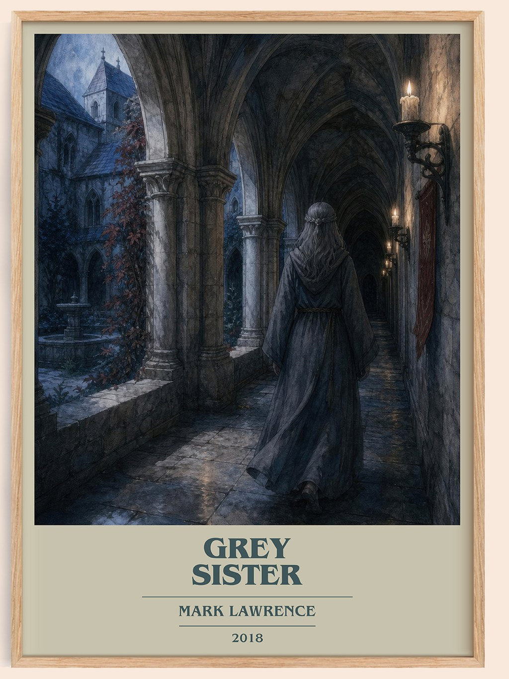Grey Sister book cover book poster by Mark Lawrence – framed literary art print