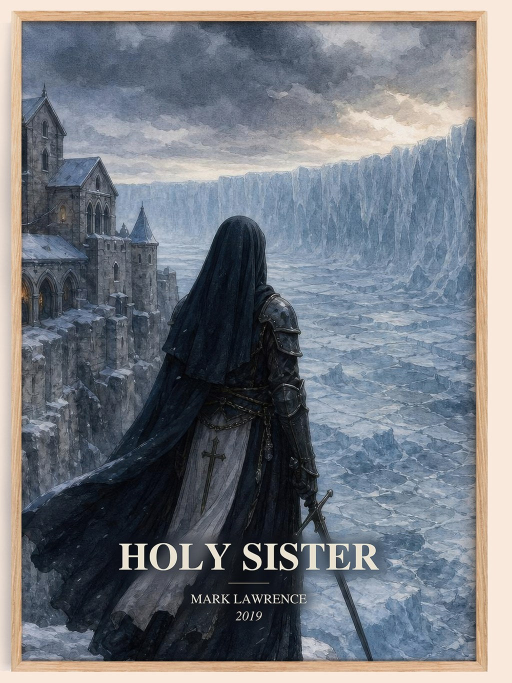 Holy Sister watercolour book poster by Mark Lawrence – framed literary art print