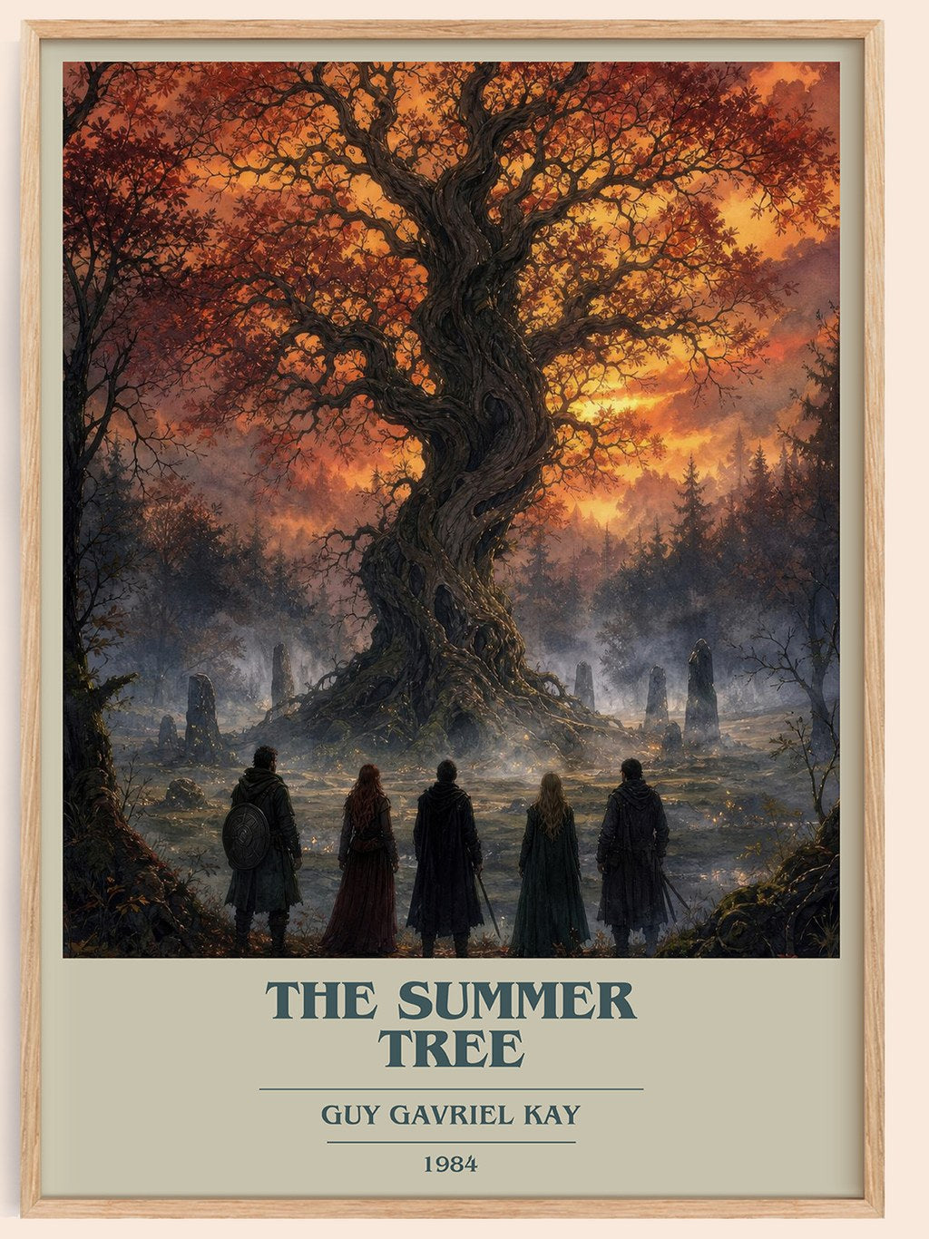 The Summer Tree book cover book poster by Guy Gavriel Kay – framed literary art print