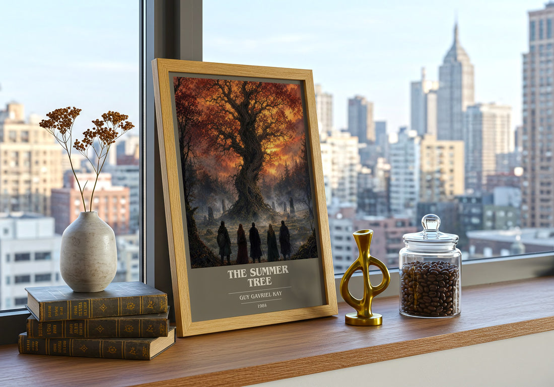 The Summer Tree book cover print framed by window – literary home decor