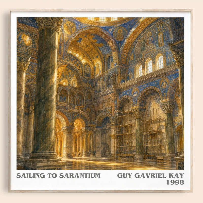 Sailing to Sarantium literary book poster by Guy Gavriel Kay – framed literary art print