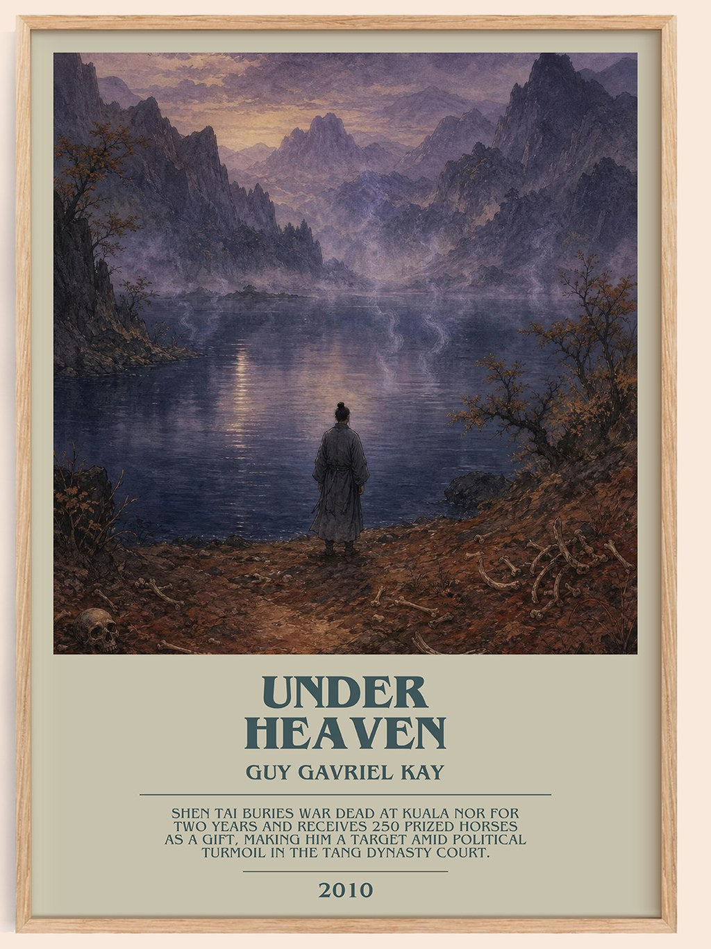 Under Heaven bookish book poster by Guy Gavriel Kay – framed literary art print