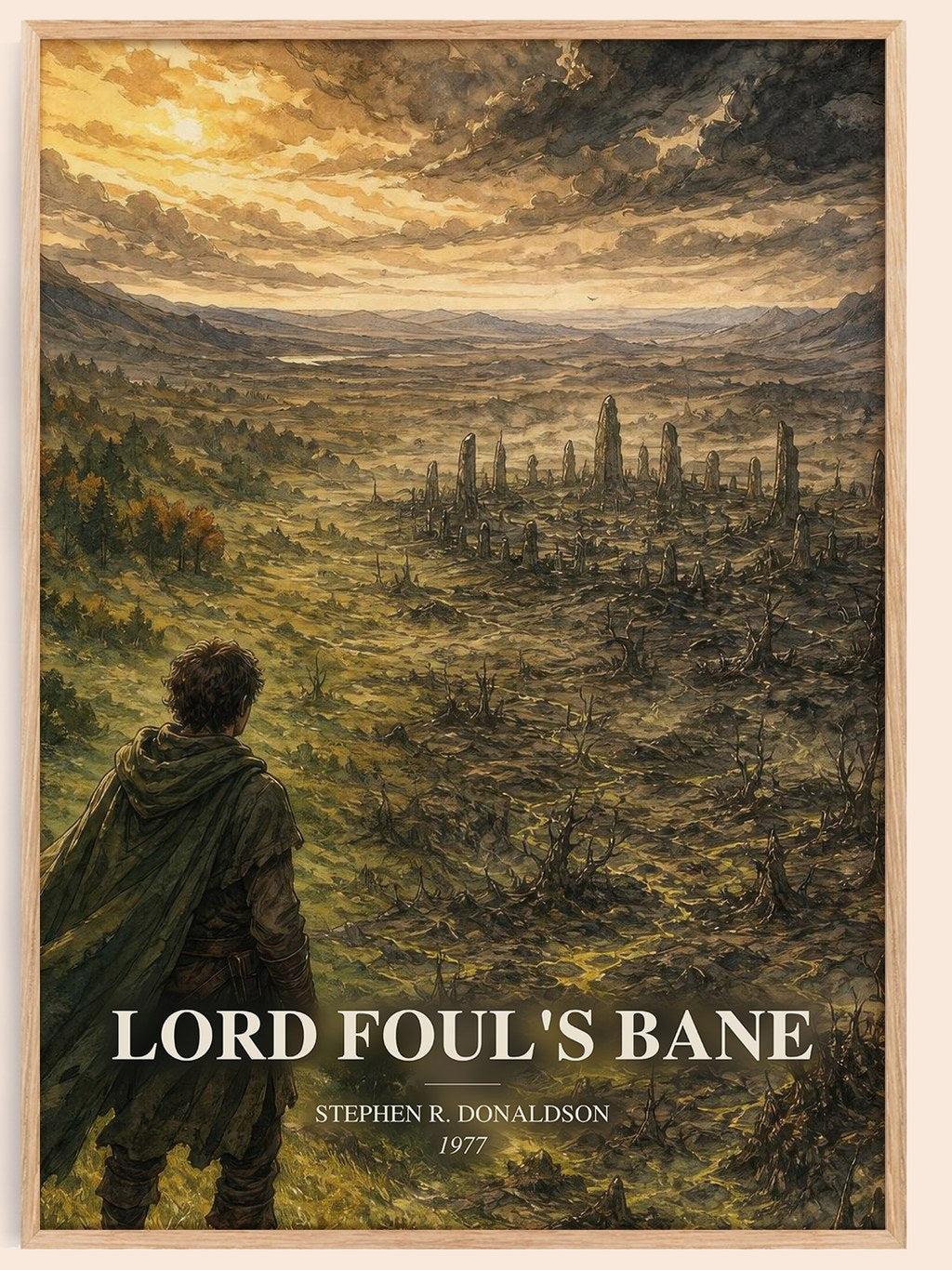 Lord Foul's Bane watercolour book poster by Stephen R. Donaldson – framed literary art print