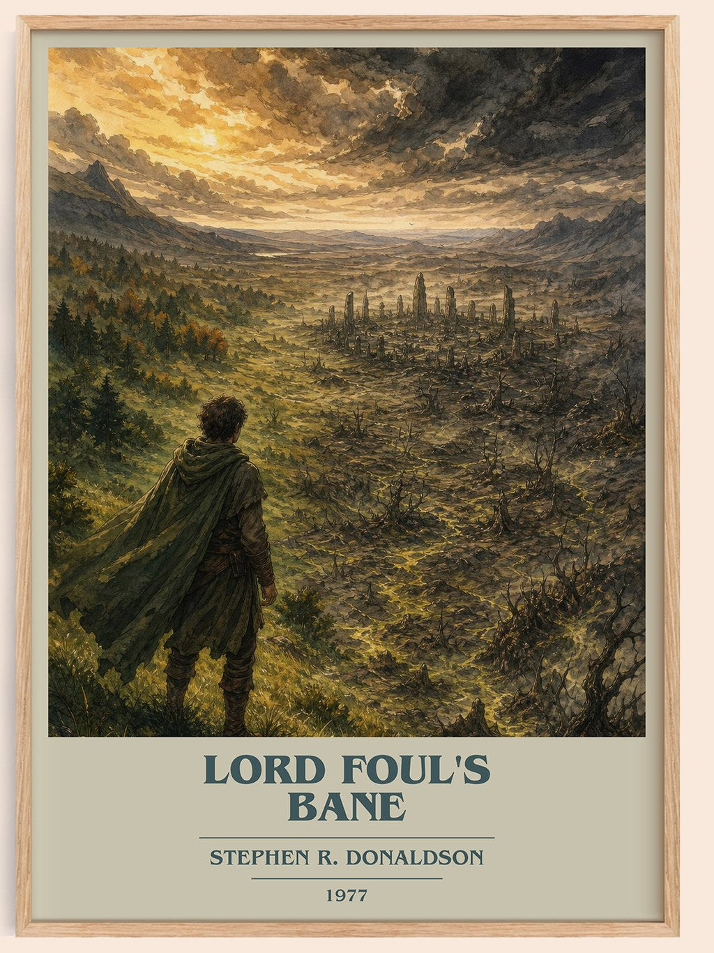 Lord Foul's Bane book cover book poster by Stephen R. Donaldson – framed literary art print