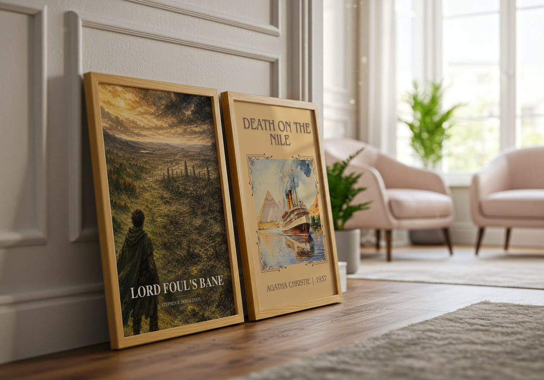 Lord Foul's Bane watercolour print framed by window – literary home decor