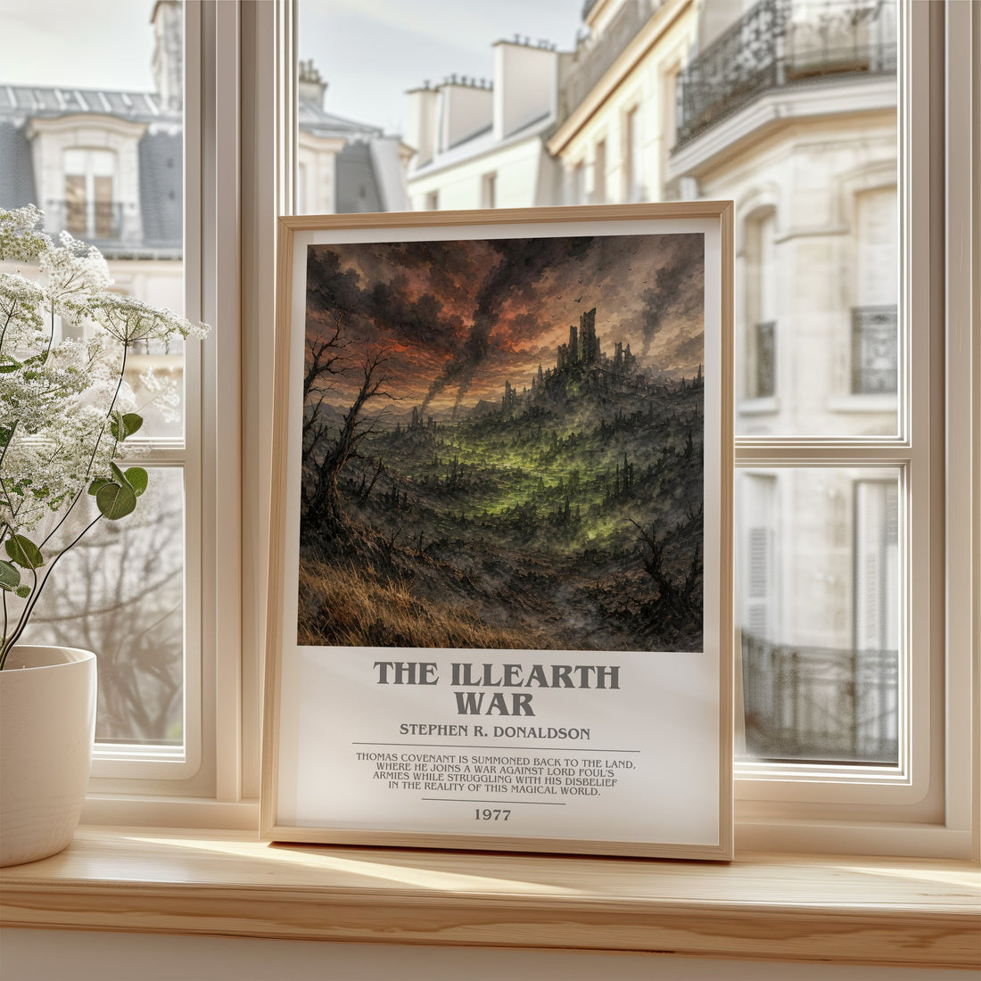 The Illearth War bookish poster colour and style options – Stephen R. Donaldson book art