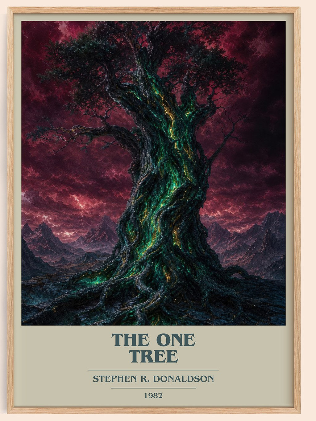 The One Tree book cover book poster by Stephen R. Donaldson – framed literary art print