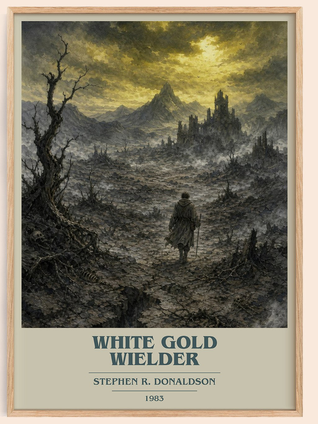 White Gold Wielder book cover book poster by Stephen R. Donaldson – framed literary art print