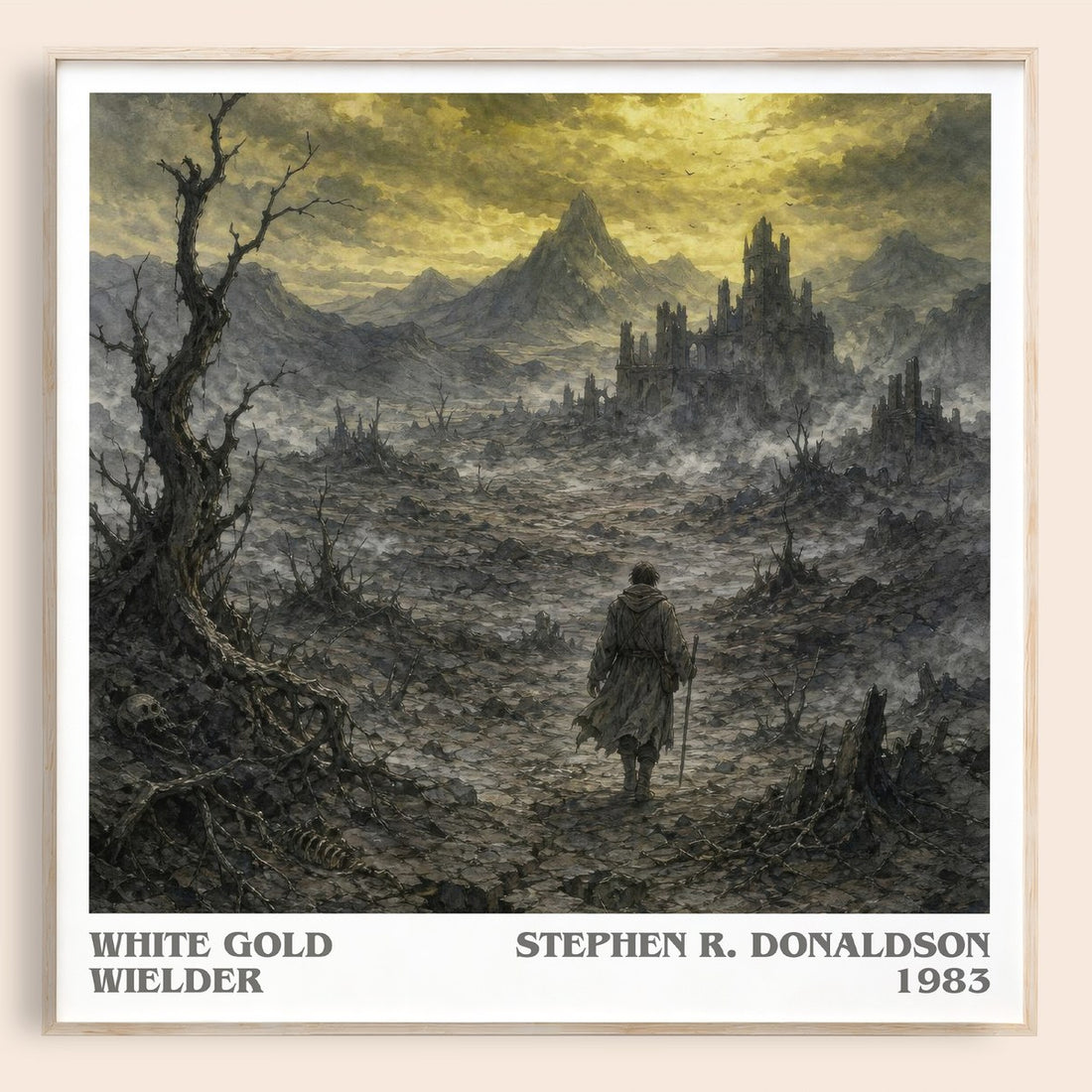 White Gold Wielder literary book poster by Stephen R. Donaldson – framed literary art print