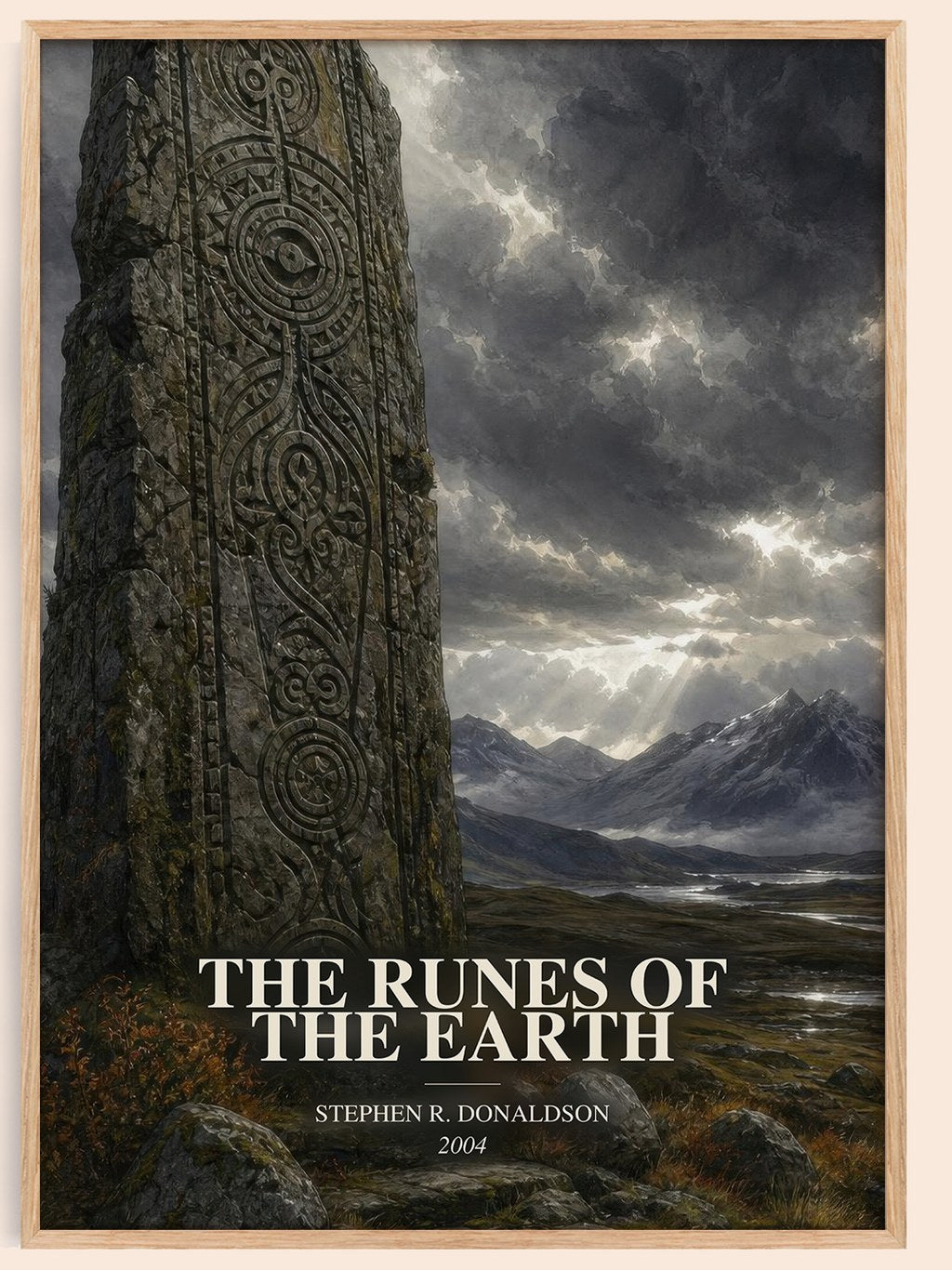 The Runes of the Earth watercolour book poster by Stephen R. Donaldson – framed literary art print