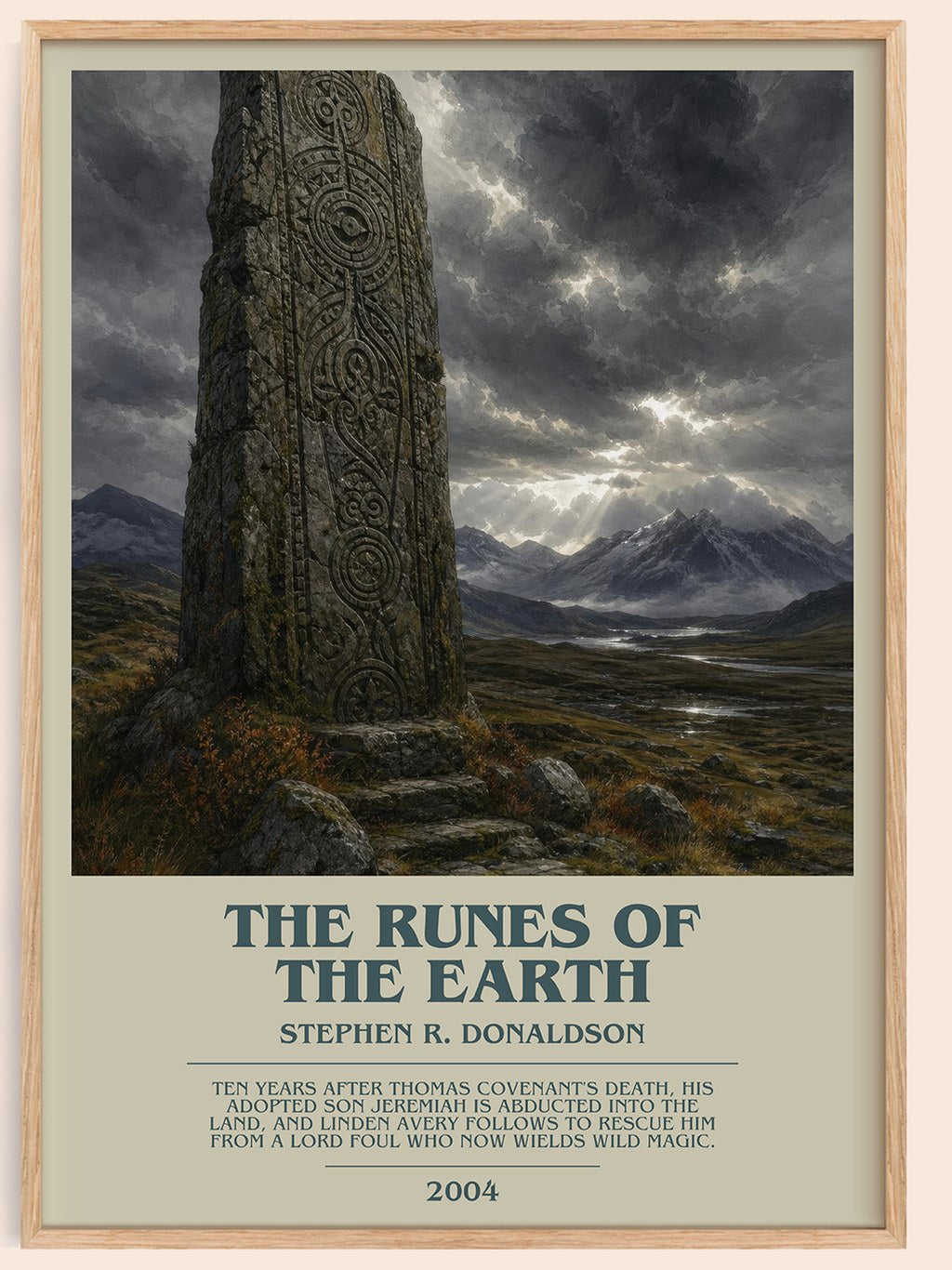 The Runes of the Earth bookish book poster by Stephen R. Donaldson – framed literary art print